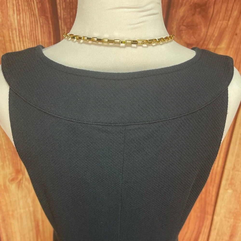 J. Crew Navy cotton blend sleeveless lined sheath dress women’s size 8